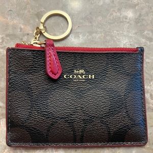 Coach Mini Skinny Id Case In Signature Canvas